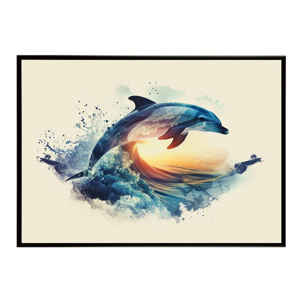 B1サイズ（約73x103cm）】【lh-poster-5810】イルカ 海 ブルー