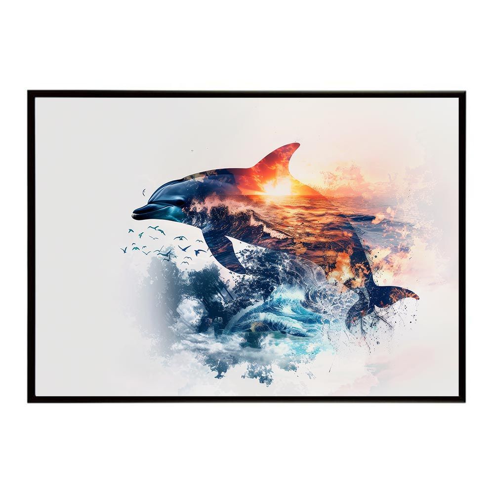 A1サイズ（約59x84cm）】【lh-poster-5812】イルカ 海 ブルー 最も安い