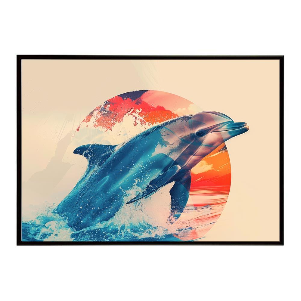 A1サイズ（約59x84cm）】【lh-poster-5816】イルカ 海 ブルー