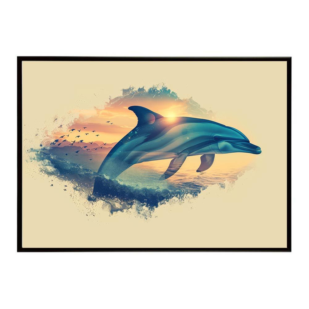 ストア 【A1サイズ（約59x84cm）】【lh-poster-5818】イルカ 海 ブルー