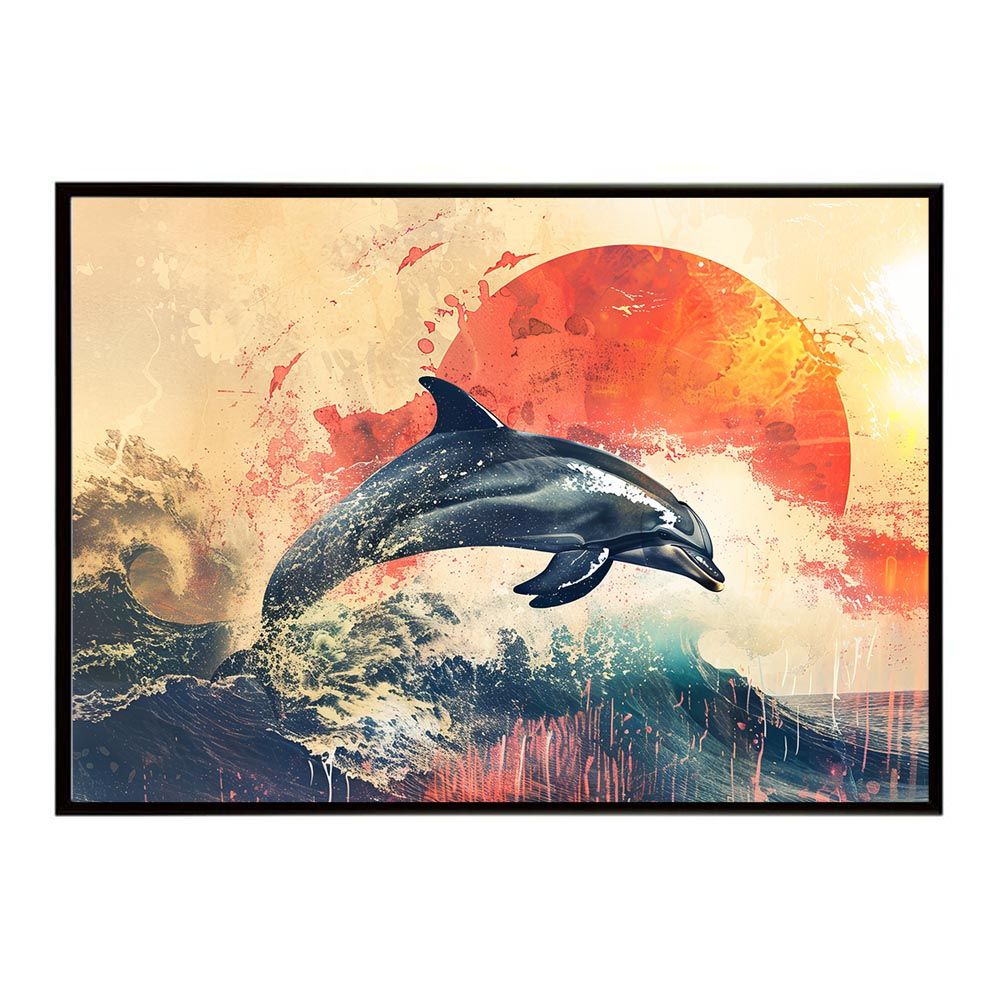 B1サイズ（約73x103cm）】【lh-poster-5826】イルカ 海 ブルー