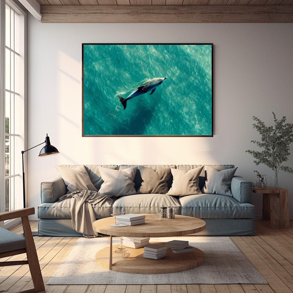 A1サイズ（約59x84cm）】【lh-poster-5828】イルカ 海 ブルー