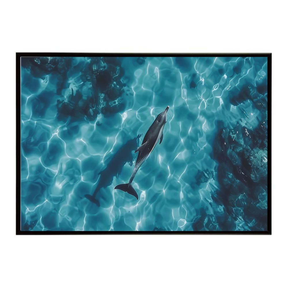 B2サイズ（約51x73cm）】【lh-poster-6085】イルカ 海 ブルー