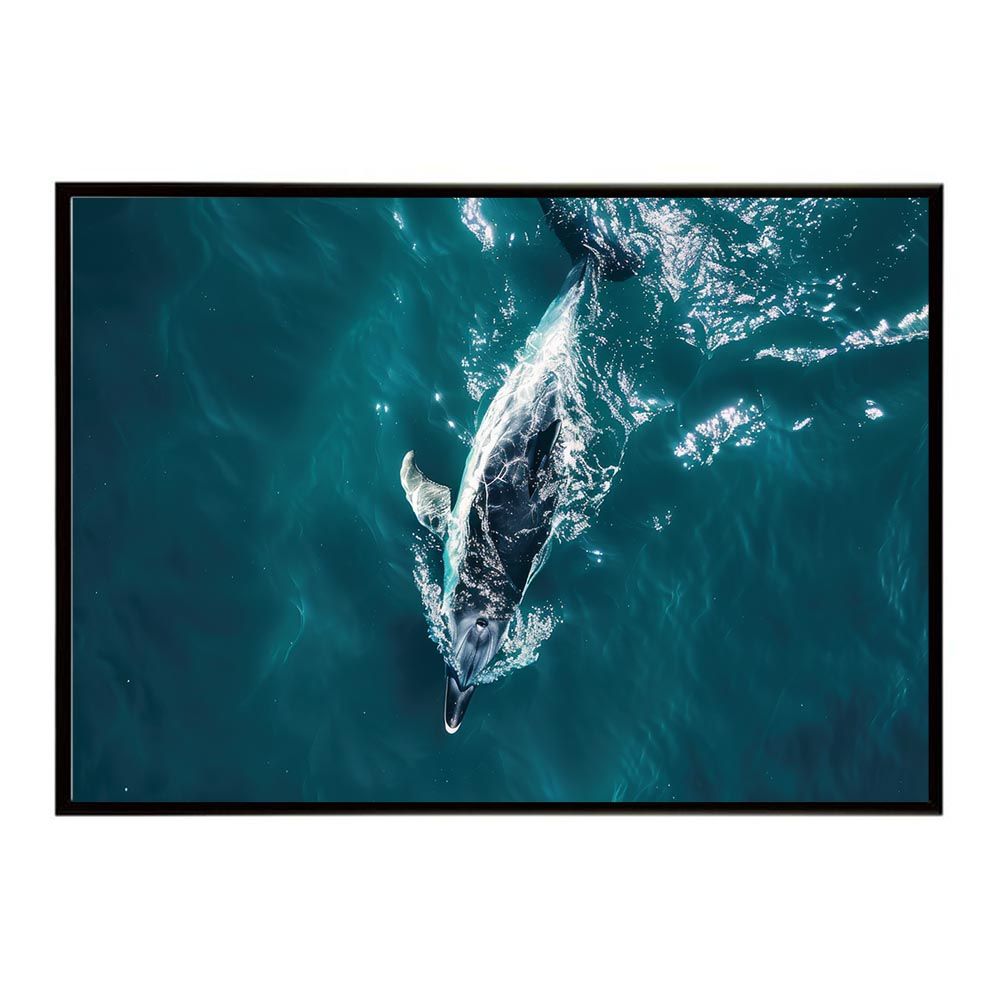 B3サイズ（約36x51cm）】【lh-poster-5853】イルカ 海 ブルー