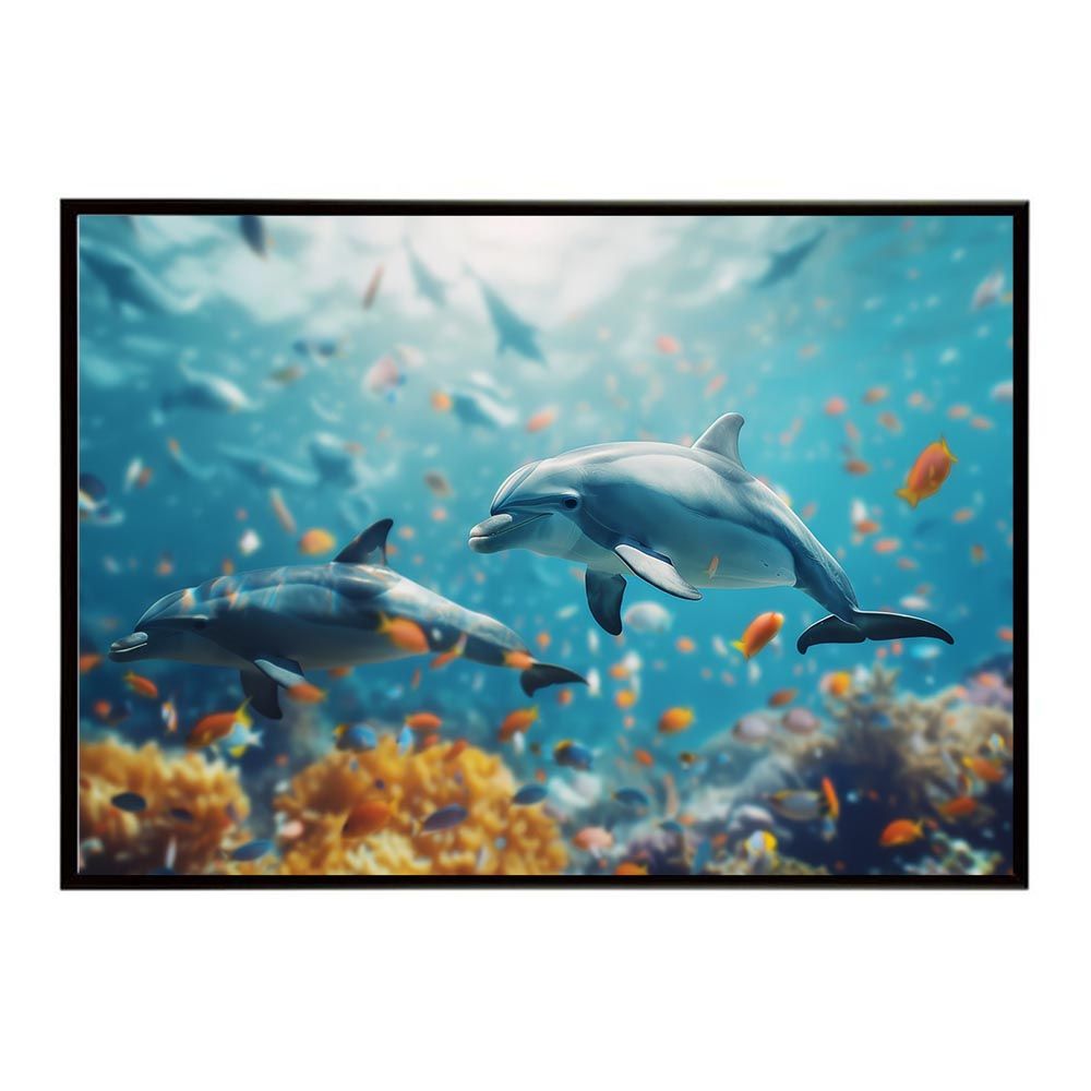 専用 A3サイズ（約30×42cm）】【lh-poster-5874】イルカ 海 ブルー