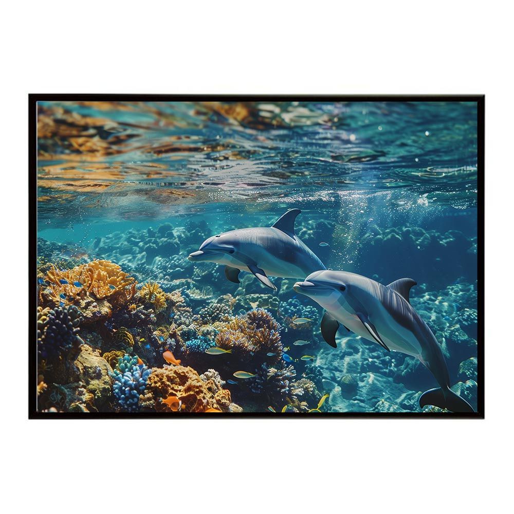B1サイズ（約73x103cm）】【lh-poster-5882】イルカ 海 ブルー