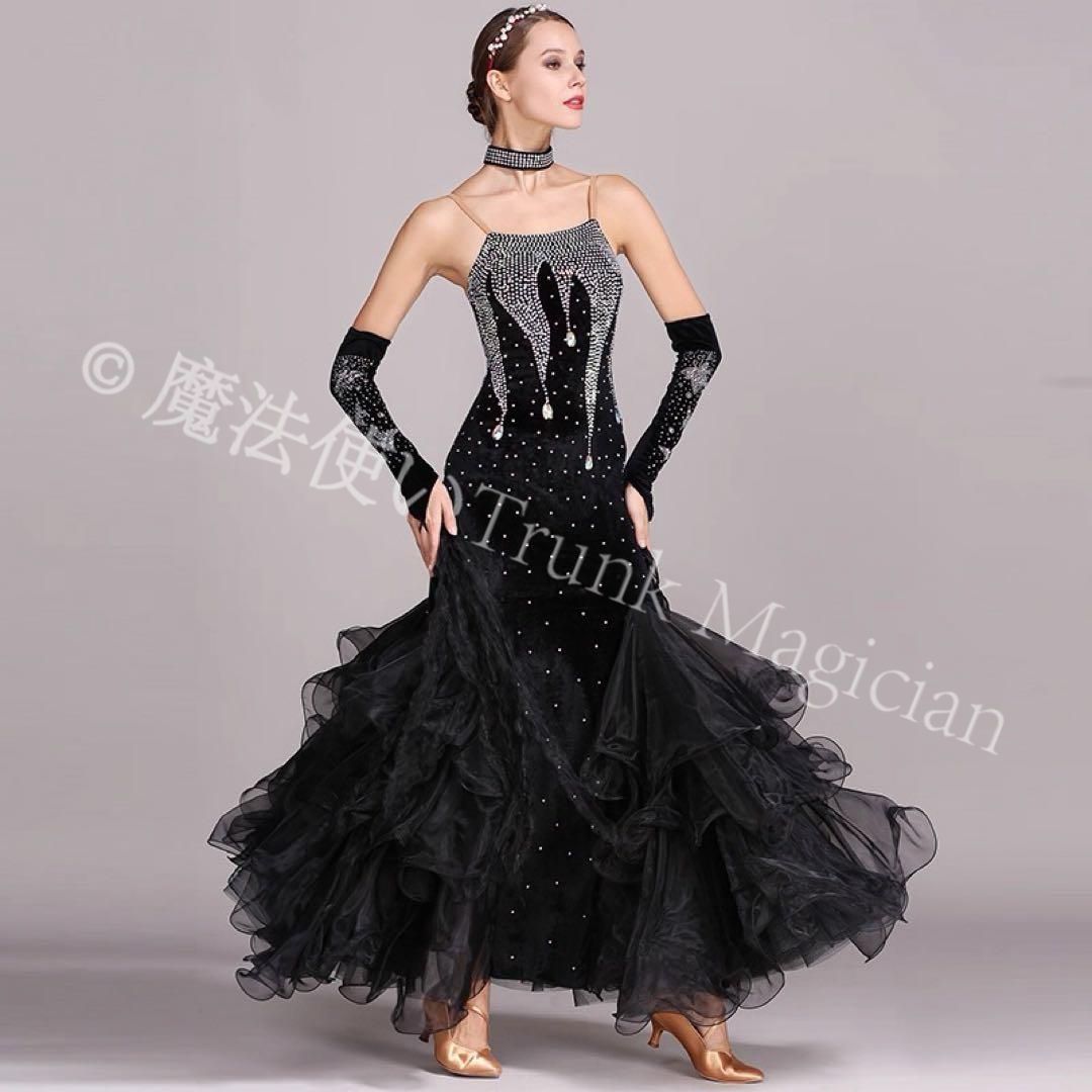 ♥ スタンダードドレス 華麗にキラキラ輝くストーン付き競技会 デモ 発表会に
