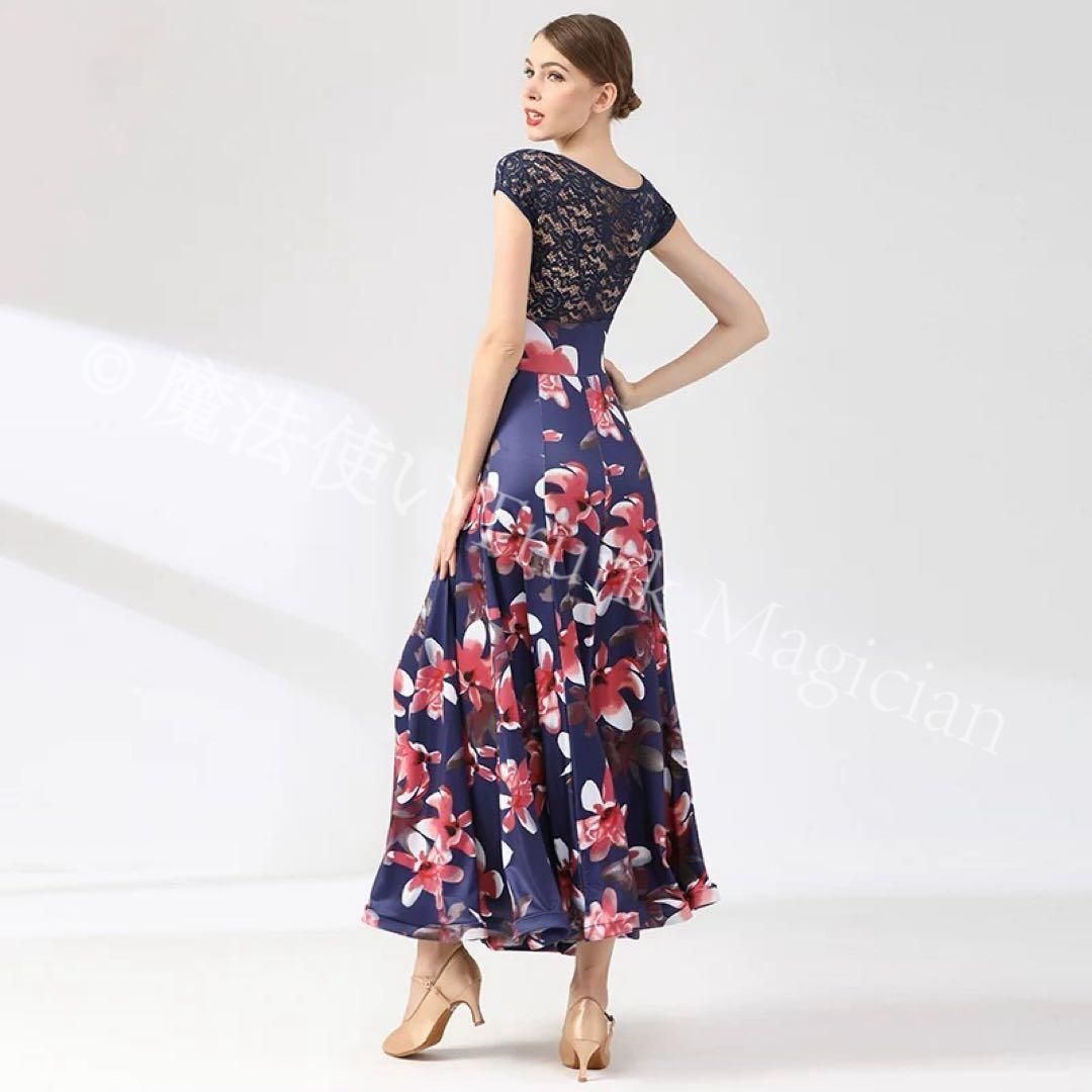 向け練習着 花柄ワンピースダンスパーティーにも