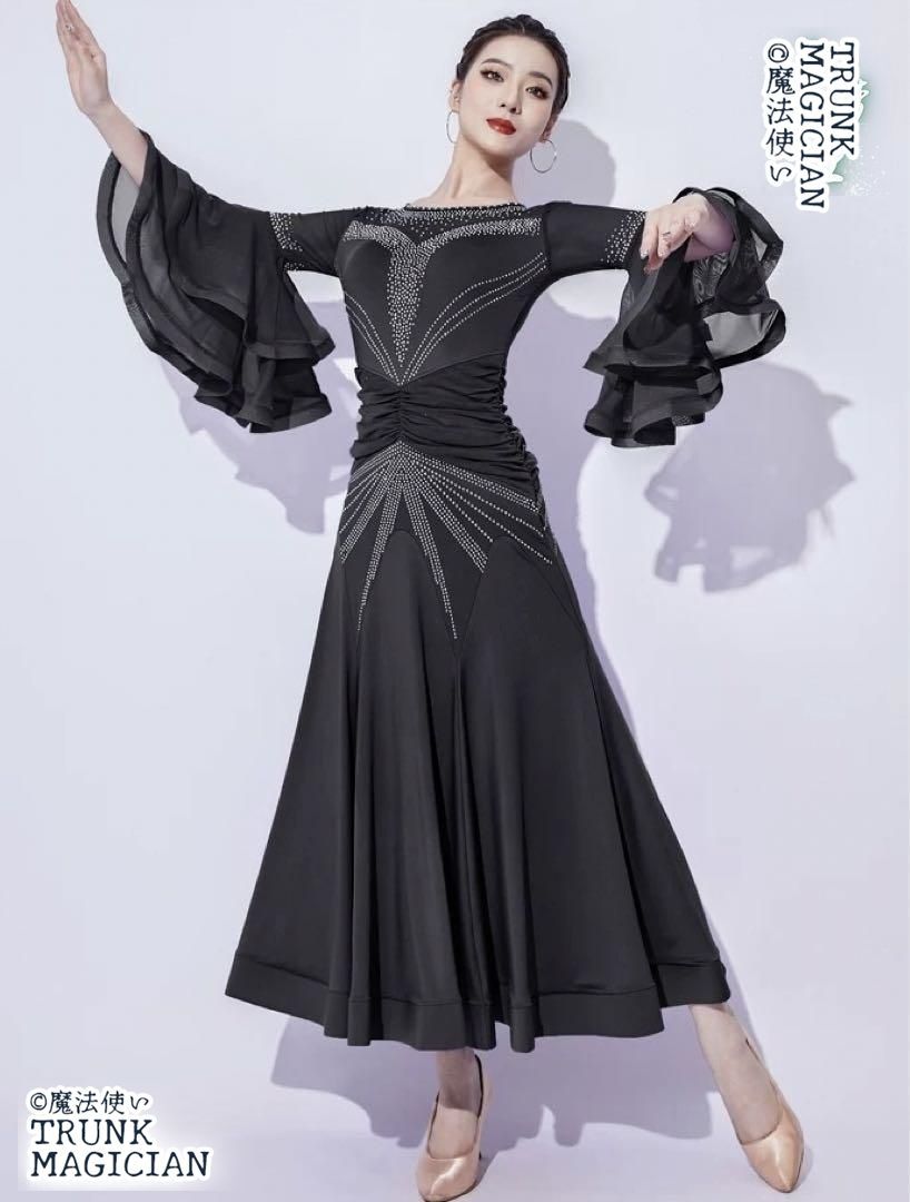  ストーン付き 練習着ワンピースダンスパーティーにも ドレス ダンス衣装 社交ダンス