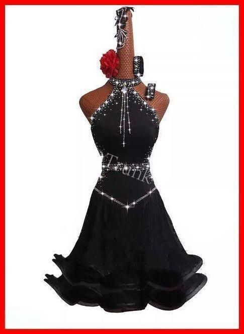 新品未使用】社交ダンス衣装 ラテンワンピースドレス ベルト付