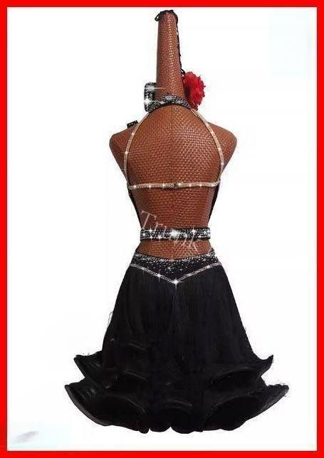 ♥ 社交ダンス衣装 ラテンワンピースドレス ベルト付 オーダーメイド