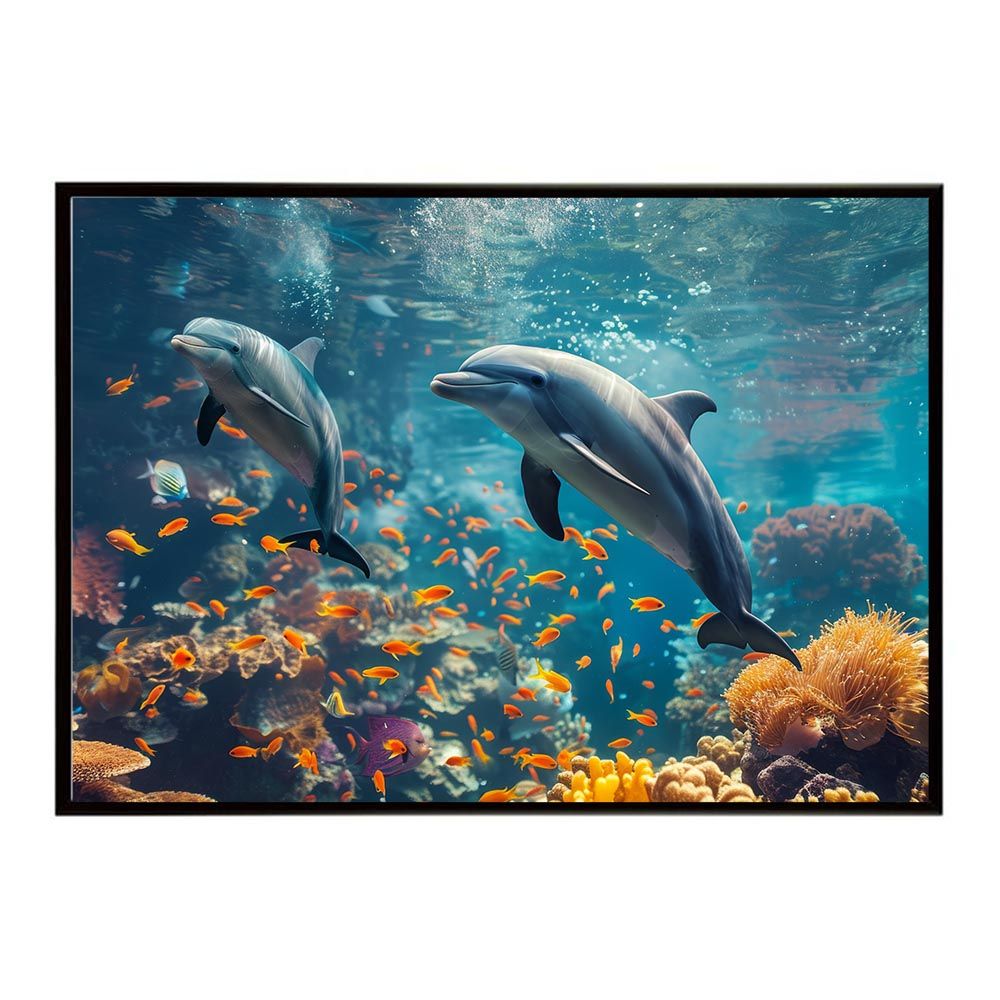 B2サイズ（約51x73cm）】【lh-poster-5893】イルカ 海 ブルー