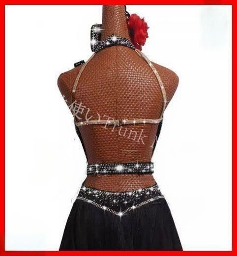 新品未使用】社交ダンス衣装 ラテンワンピースドレス ベルト付