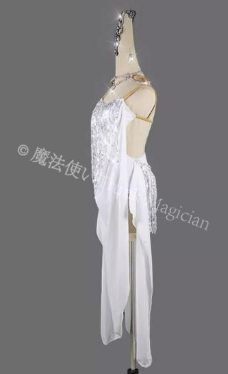 新品未使用】社交ダンスドレス ラテンドレス デモ用 ルンバ ホワイト