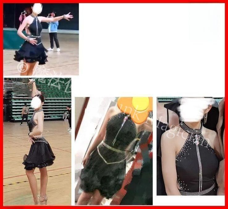 新品未使用】社交ダンス衣装 ラテンワンピースドレス ベルト付