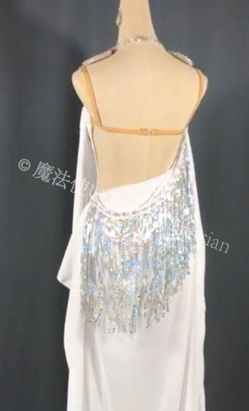 新品未使用】社交ダンスドレス ラテンドレス デモ用 ルンバ ホワイト