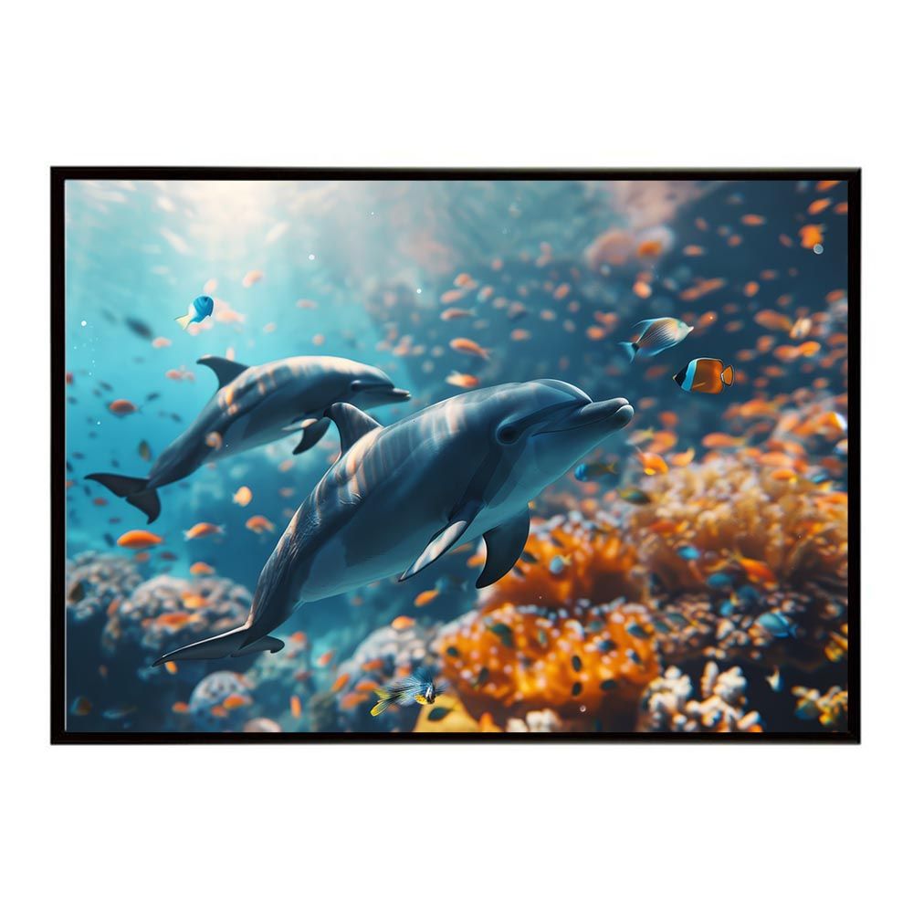 B1サイズ（約73x103cm）】【lh-poster-5898】イルカ 海 ブルー