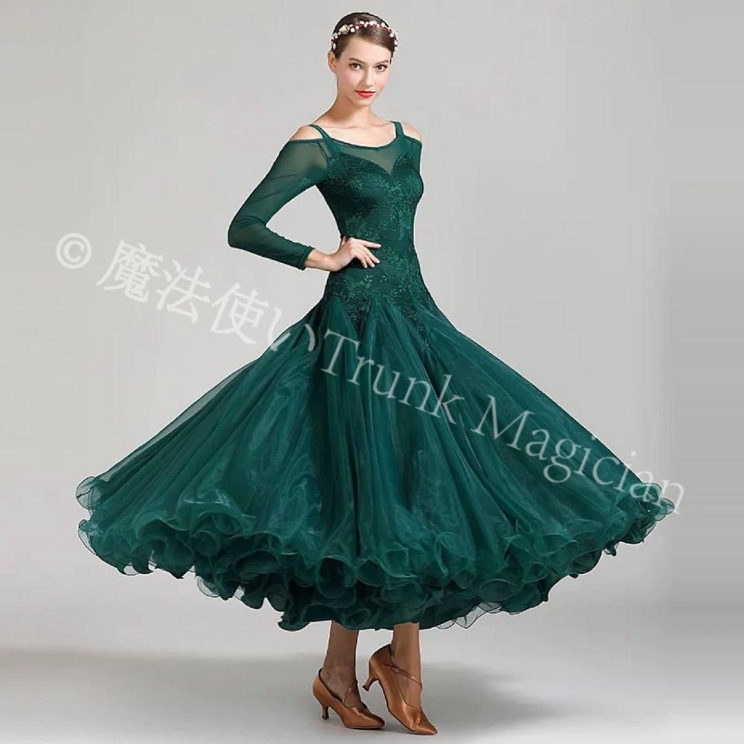 ♥ 美しいレースのスタンダードドレス ダンスパーティーに最適な華やぎ