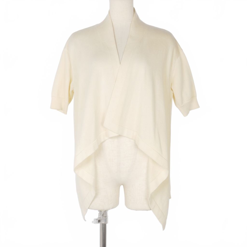 ドリスヴァンノッテン DRIES VAN NOTEN アシンメトリー ドレープ カーディガン 半袖 コットン XS 白 ホワイト