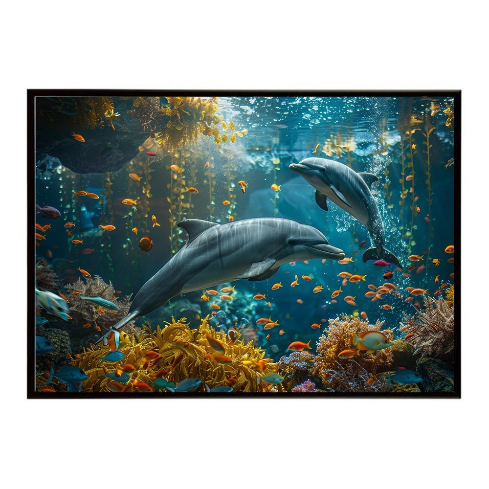 B2サイズ（約51x73cm）】【lh-poster-6028】イルカ 海 最新 ブルー