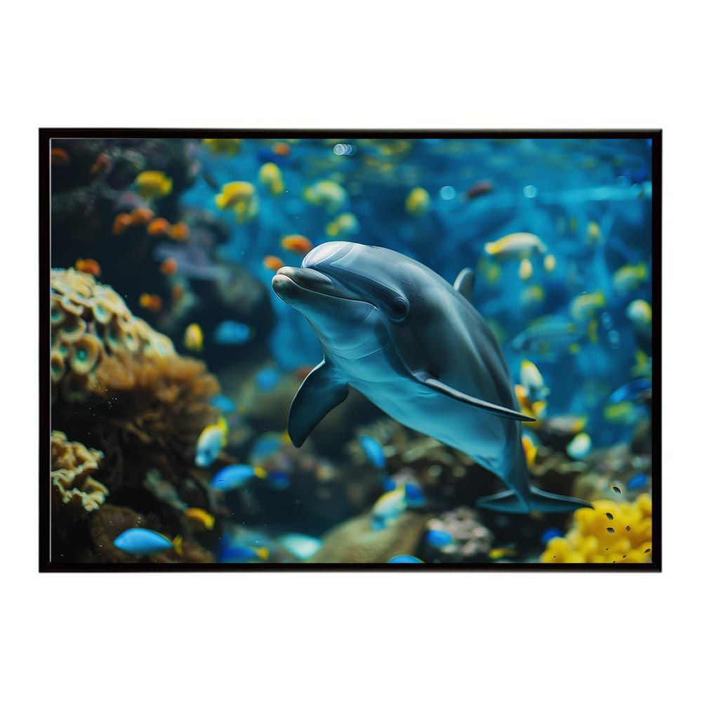 B1サイズ（約73x103cm）】【lh-poster-5941】イルカ 海 ブルー