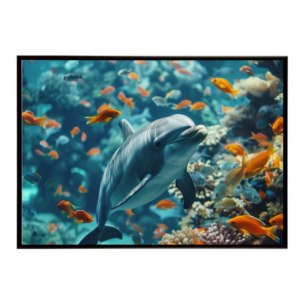 A1サイズ（約59x84cm）】【lh-poster-5945】イルカ 海 ブルー ベスト