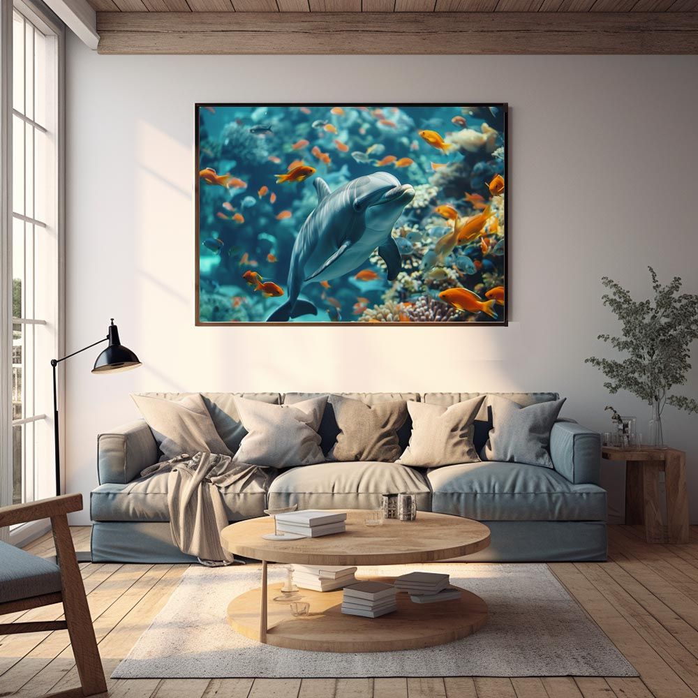 A1サイズ（約59x84cm）】【lh-poster-5945】イルカ 海 ブルー ベスト