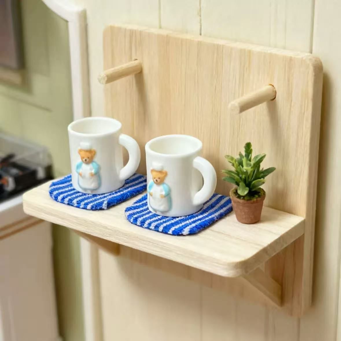 ミニチュア 熊 クマ マグカップ 2点 トールハウスカップ 可愛いティー