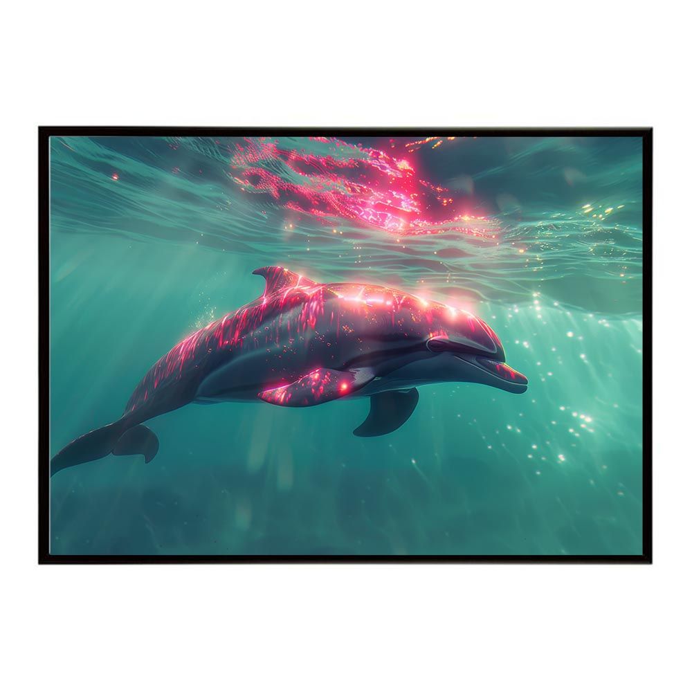 B2サイズ（約51x73cm）】【lh-poster-6114】イルカ 海 ブルー