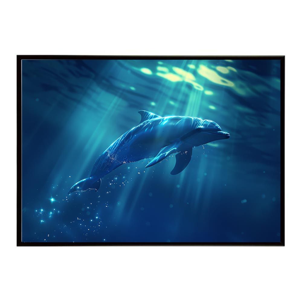 A1サイズ（約59x84cm）】【lh-poster-5956】イルカ 海 ブルー