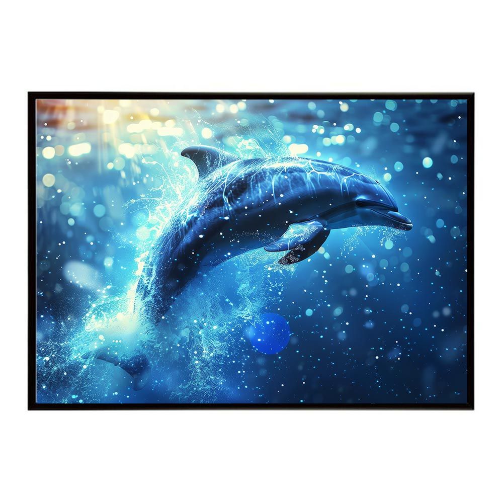 B4サイズ（約25x36cm）】【lh-poster-5975】イルカ 海 ブルー