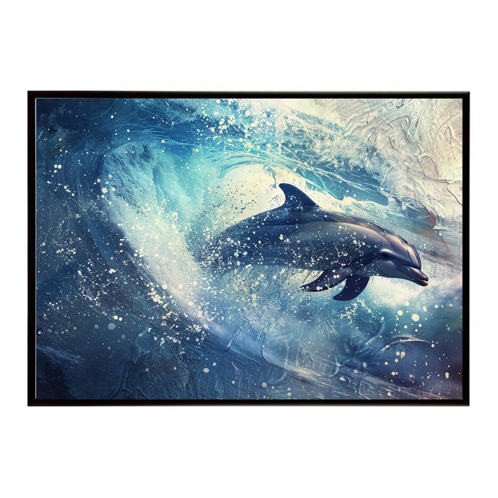 A1サイズ（約59x84cm）】【lh-poster-5976】イルカ 海 ブルー