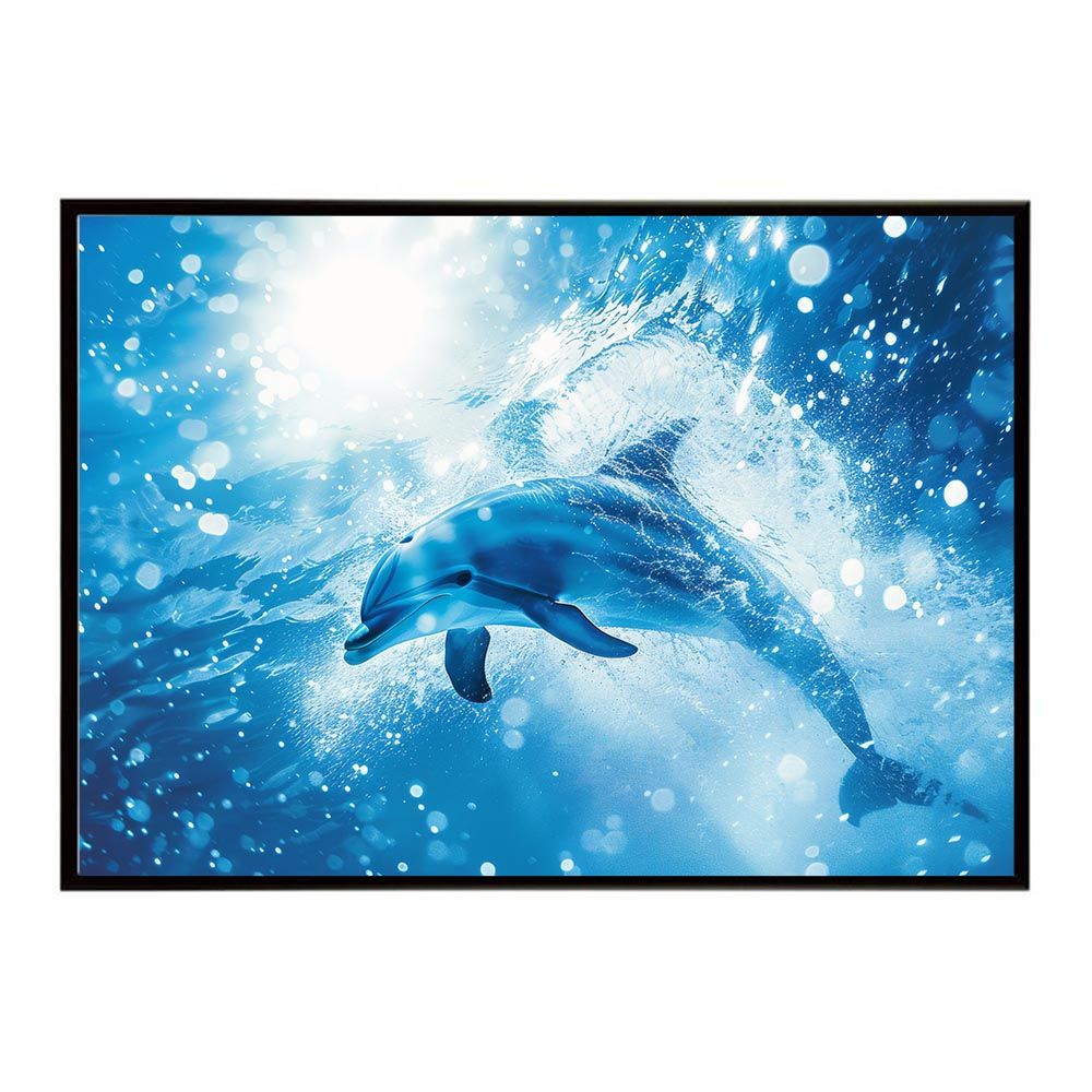 A1サイズ（約59x84cm）】【lh-poster-5981】イルカ 海 ブルー