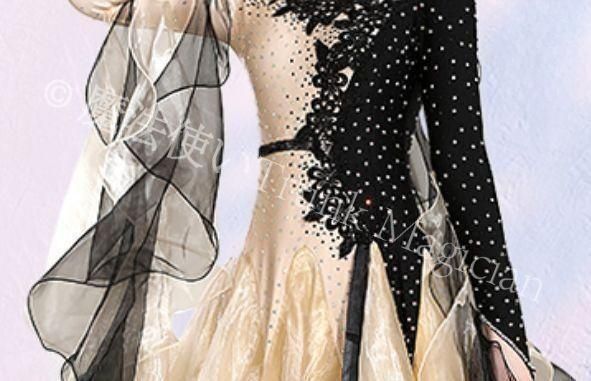 新品未使用】新品未使用社交ダンスドレス モダンダンス キラキラ