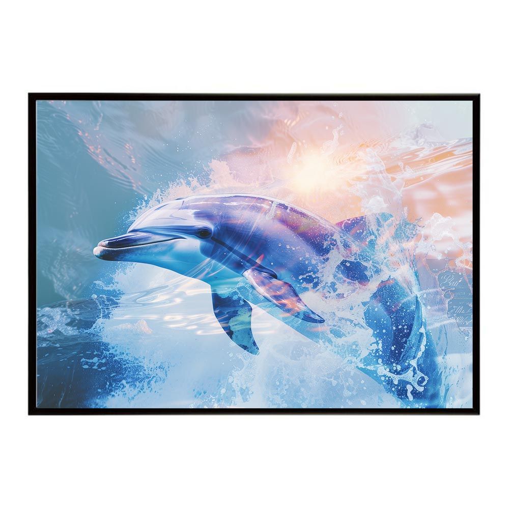 B2サイズ（約51x73cm）】【lh-poster-5985】イルカ 海 ブルー