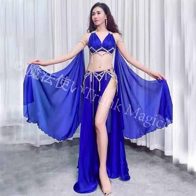 ベリーダンス衣装 体型カバー ブラスカート オーダーメイド ベリーダンス 衣装 水袖 ビキニトップ 3 選択