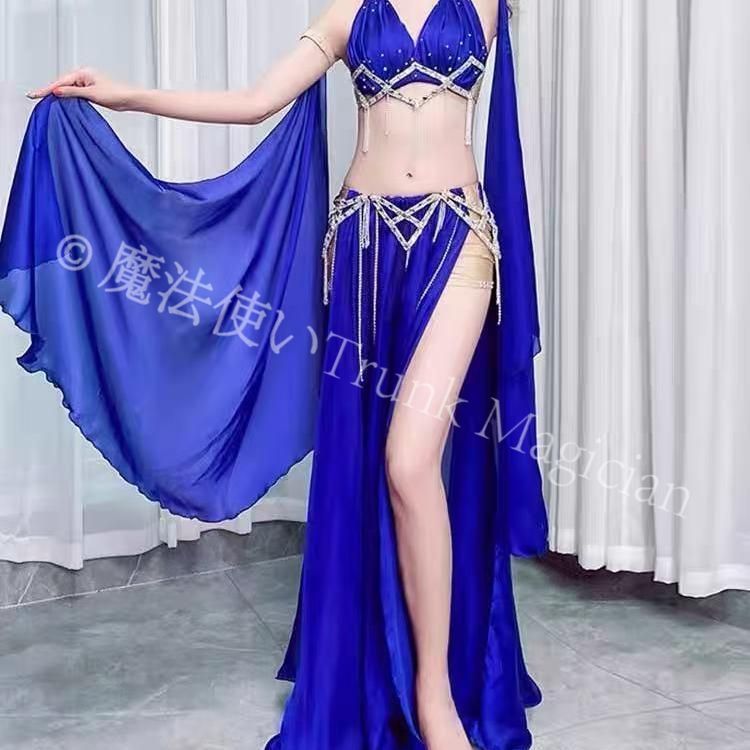 ベリーダンス衣装 体型カバー ブラスカート オーダーメイド ベリーダンス 衣装 水袖 ビキニトップ 3 選択