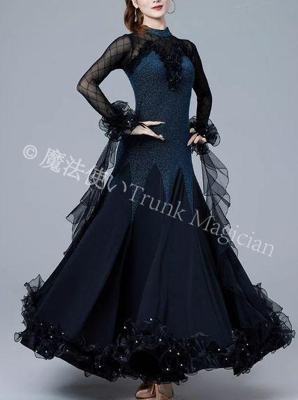 社交ダンスドレス ラテンドレス パール モダンダンス オーダーメイド 撮影会 舞台 イベント