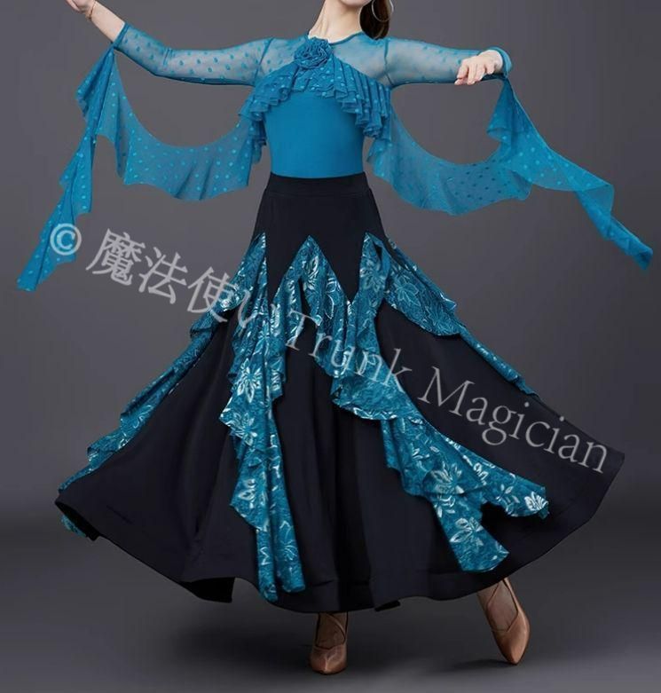 ♥ 社交ダンス 上下セット レース スタンダードドレス ルンバ オーダーメイド