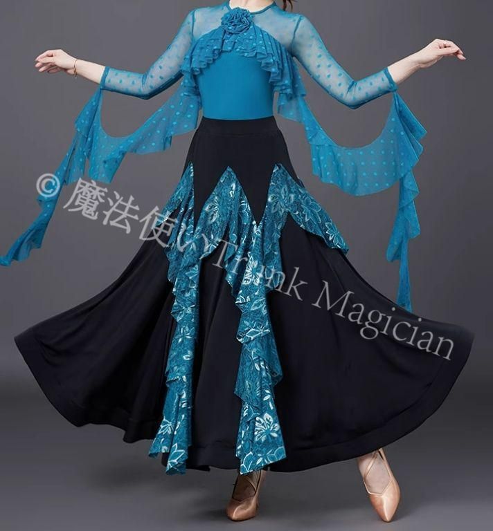 社交ダンス 上下セット レース ドレス ルンバ オーダーメイド