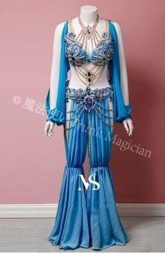 ♥ ベリーダンス衣装 オリエンタル衣装 ブラパンツ 豪華 オーダーメイド