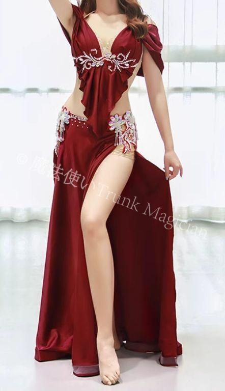 スカート ワインレッド