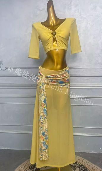 ♥ ベリーダンス衣装 レース ブラスカートセット 3|4袖 オーダーメイド