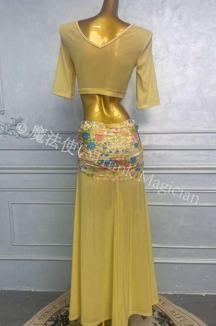 ベリーダンス衣装 レース ブラスカートセット 3 4袖 オーダーメイド