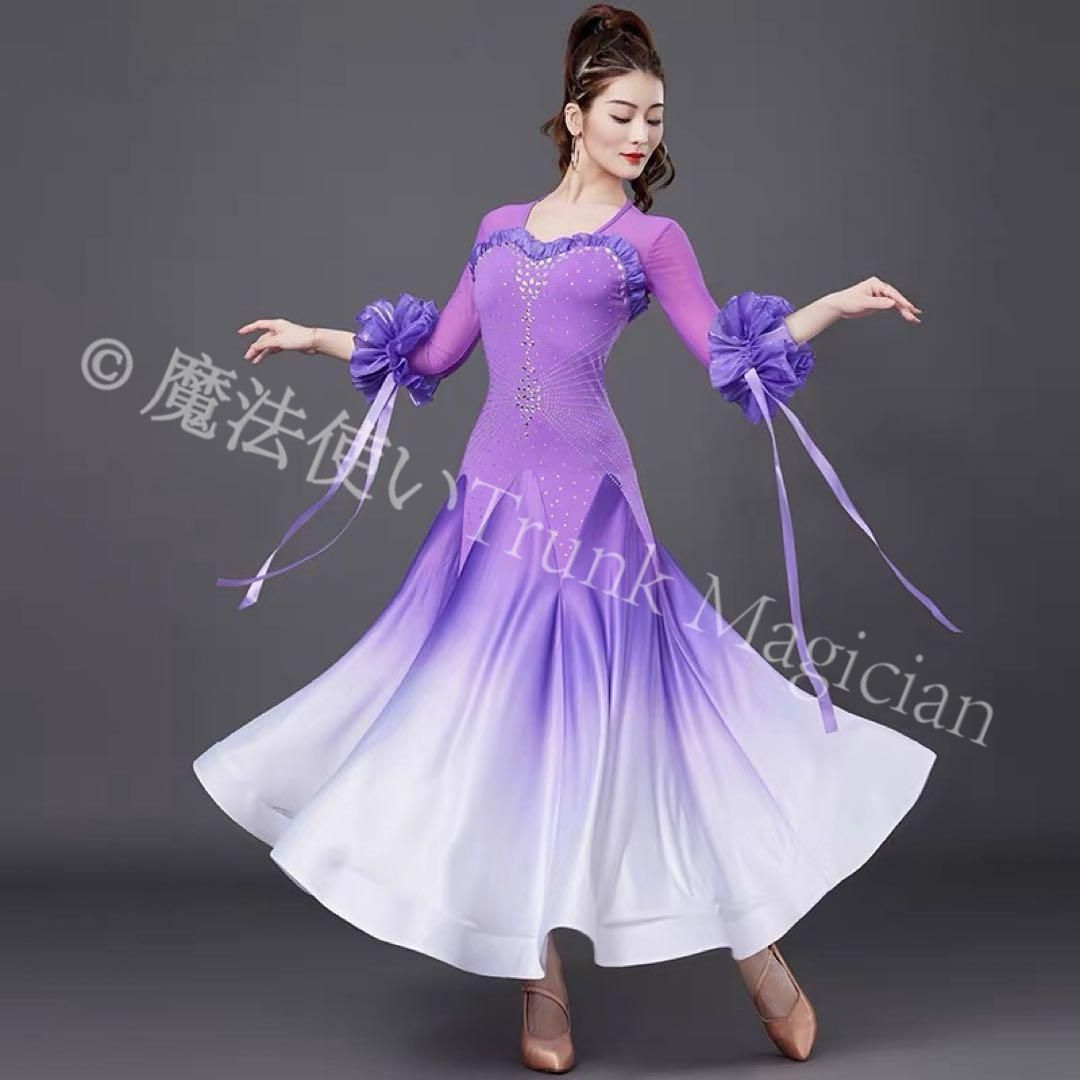 ♥ ダンスパーティーやデモ?発表会向き ダンス練習用スタンダード向きワンピース