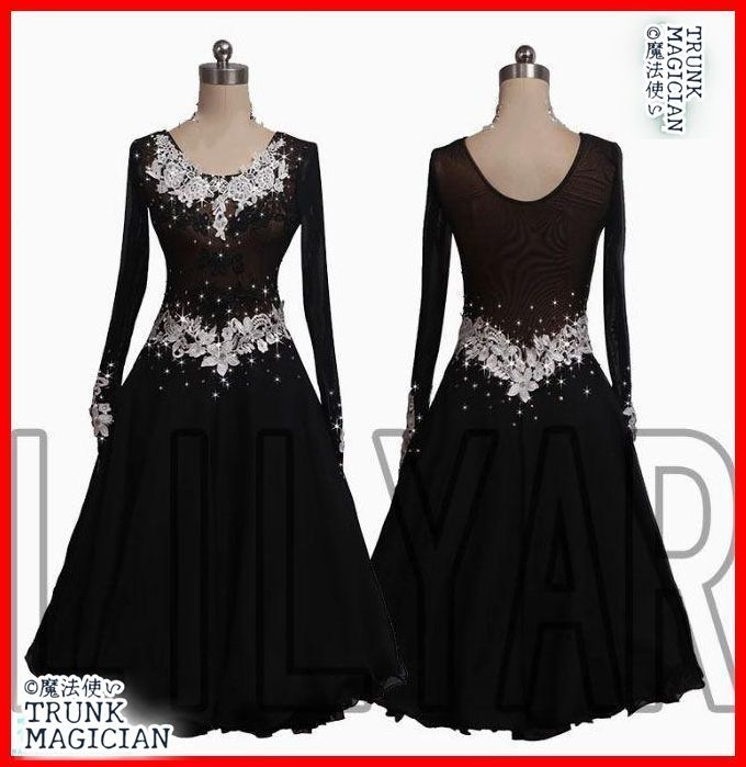 社交ダンス 着丈短め ドレス レース フロート付 オーダーサイズ
