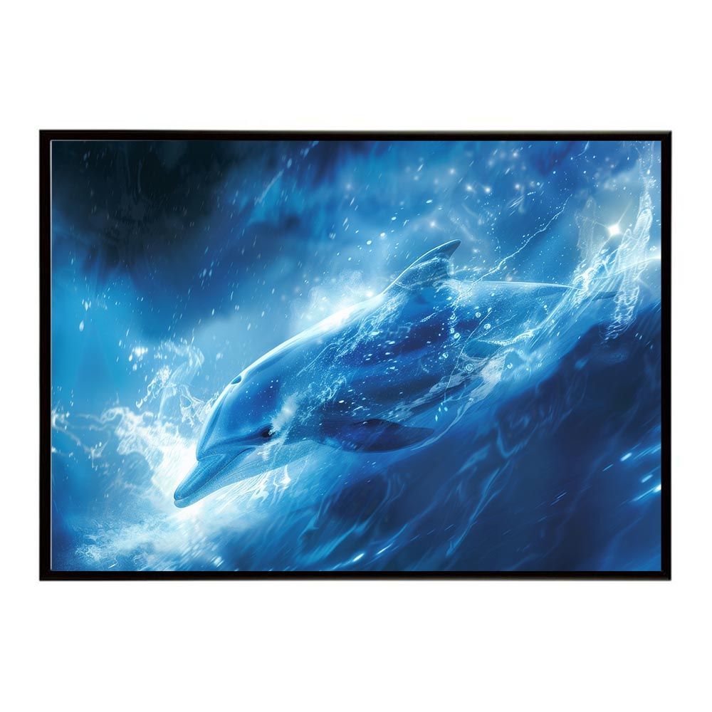 A3サイズ（約30×42cm）】【lh-poster-5989】イルカ 海 ブルー