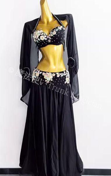 ベリーダンス衣装 ブラスカートセットアップ 白 黒 オーダーメイド