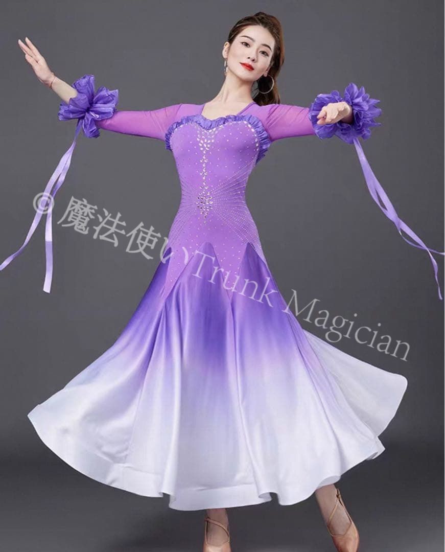  ダンスパーティーやデモ 発表会向き ダンス 向きワンピース レッスンウェア 社交ダンス