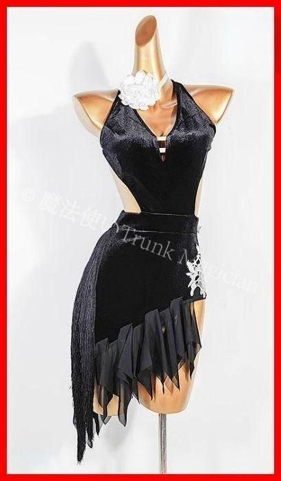 ラテンドレス ラテンワンピース ダンス衣装 ベルベット オーダーメイド 新品未使用】社交ダンス衣装 ラテンワンピース ラテンドレス 配送
